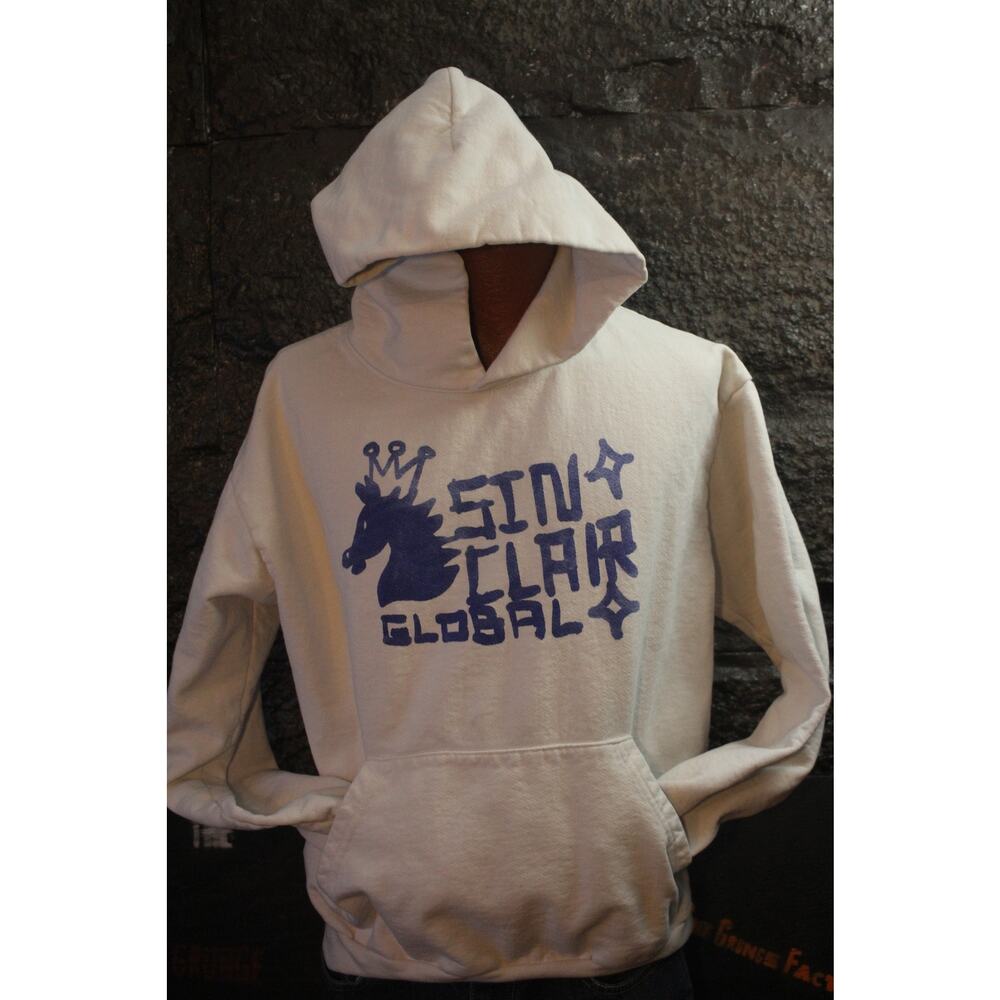 Sinclair Global White Hoodie – Size L – Made in USA – Graphic Streetwear hoodie